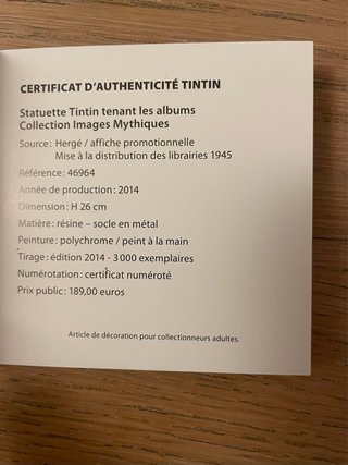 Figura Tintín Moulinsart Resina