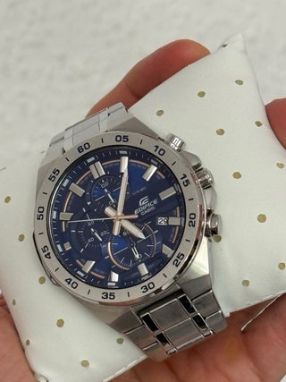 Reloj Casio Edifice Cronógrafo Azul y Plateado