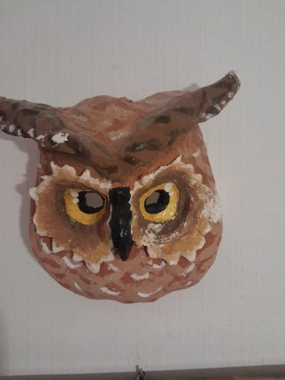 Cabeza de Búho Decorativa Hecho de escayola