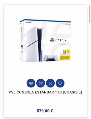 PS5 Consola Estándar 1TB (Chasis E)