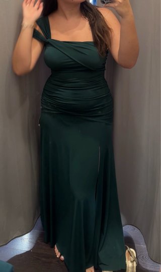 Vestido fiesta verde botella Talla unica:S M y L