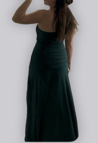 Vestido fiesta verde botella Talla unica:S M y L