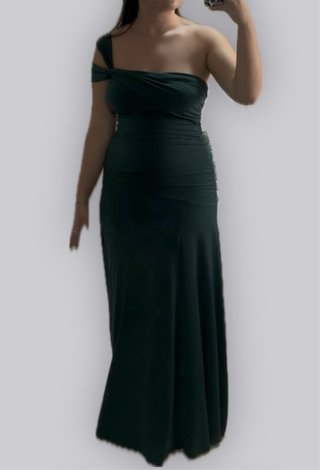 Vestido fiesta verde botella Talla unica:S M y L