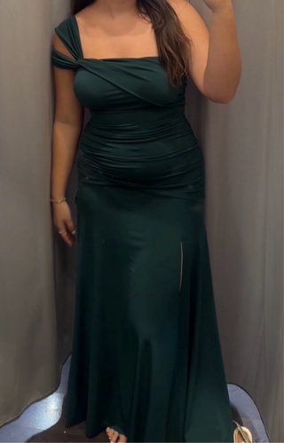 Vestido fiesta verde botella Talla unica:S M y L