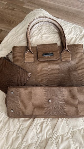 Bolso LaMarthe Piel Serpiente Beige/Marrón