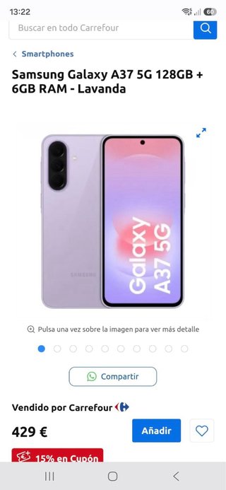 Samsung Galaxy A37 5G 128GB Lavanda