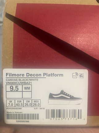 Vans Filmore Mujer Negro/Blanco