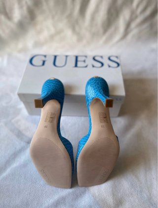 Sandalias Guess Turquesa Efecto Cocodrilo