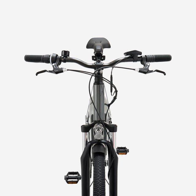 Bicicleta Trekking Eléctrica Cuadro Alto E-Actv 100 Gris