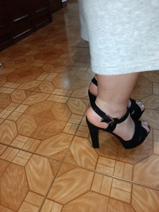 Sandalias de tacón negras