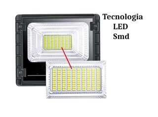 3PZ Faro LED 200W Con Pannello Solare Luce Fredda