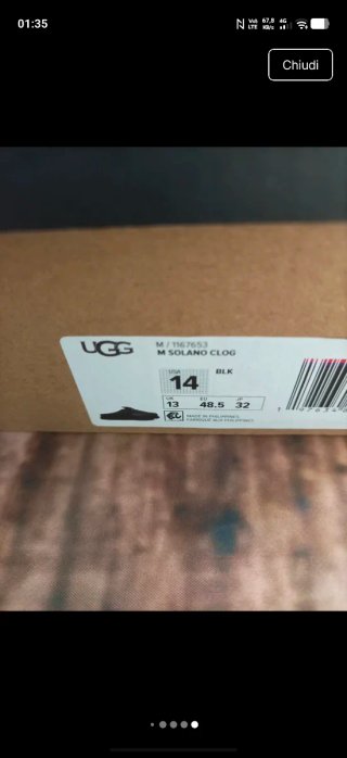 Sabot UGG uomo neri taglia 48.5 usa14