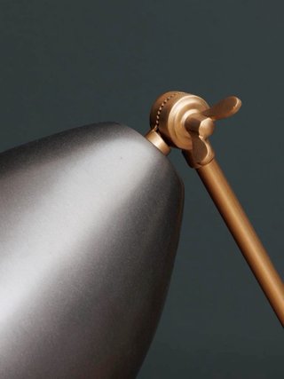 Lámpara de pie articulada metal dorada/plateada