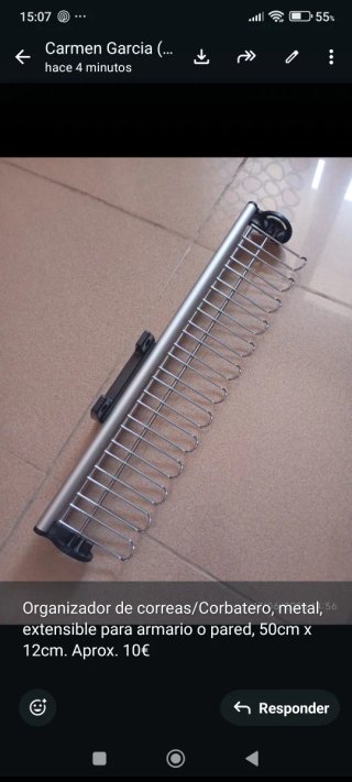 Organizador de corbatas/cinturones extensible