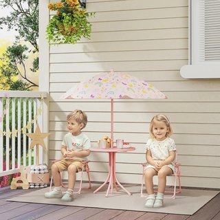 Conjunto Infantil de Jardín Plegable con 2 Sillas