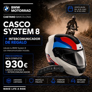 Casco BMW System 8 + Intercomunicador
