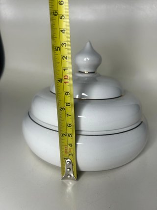 Zuccheriera Vintage Ceramica Bianca Oro