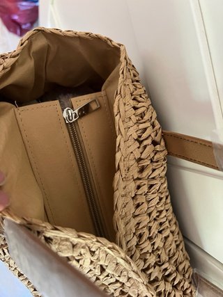 Bolso de rafia redondo