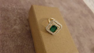 Anillo Esmeralda Chapado Oro Talla 9