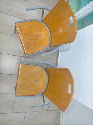 Juego 2 Sillas Madera y Metal