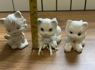 Lotto 3 Gattini Ceramica Vintage