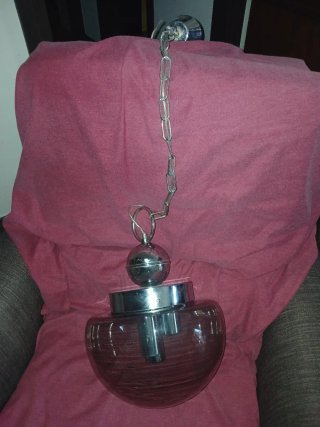 Lampadario Vintage Anni 70 Vetro Fumé