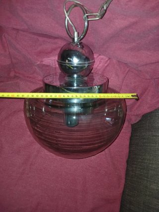 Lampadario Vintage Anni 70 Vetro Fumé