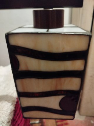 Lámpara 4 brazos Tifani marrón cristal dos alturas