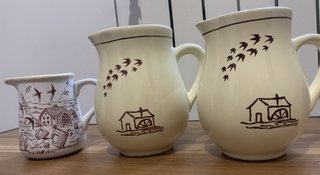 Lotto 3 Brocche Mulino Bianco Ceramica