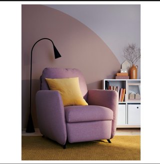 Sillón relax IKEA EKOLSUND rosa y gris