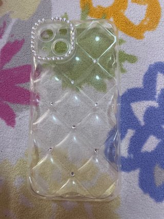 Funda iPhone 13 transparente con diamantes