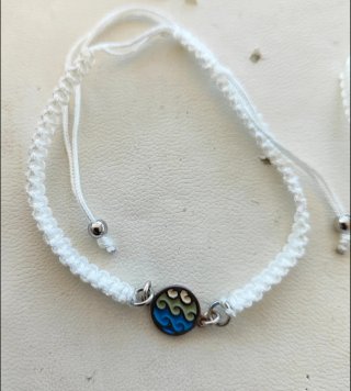 Pulsera Macramé Plata 925 Baño Oro