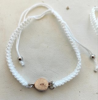 Pulsera Macramé Plata 925 Baño Oro