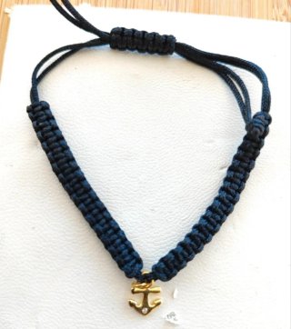Pulsera Macramé Plata 925 Baño Oro