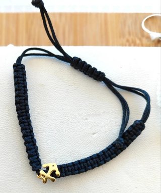 Pulsera Macramé Plata 925 Baño Oro
