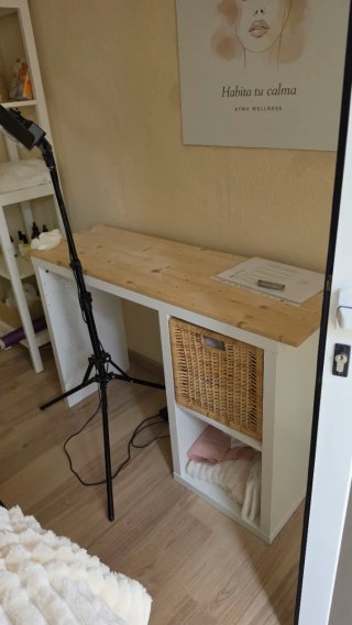 Escritorio IKEA Madera y Mimbre