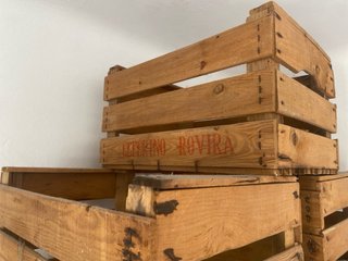 Lote 3 Cajas Madera Fruta Antiguas