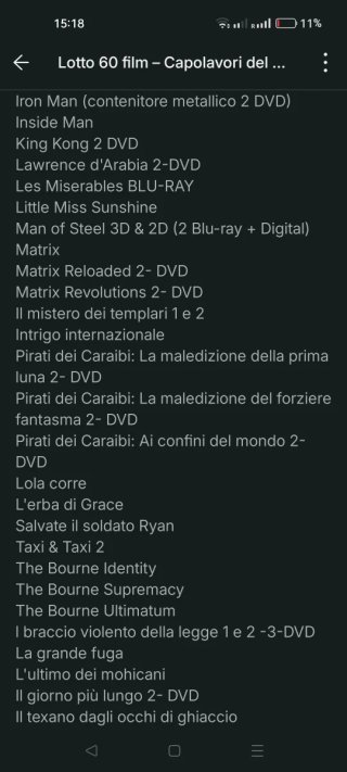 Lotto 60 capolavori in DVD
