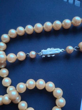 Collana Perle Coltivate Vintage Beige Oro