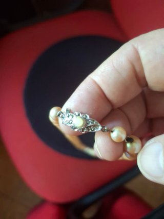 Collana Perle Coltivate Vintage Beige Oro