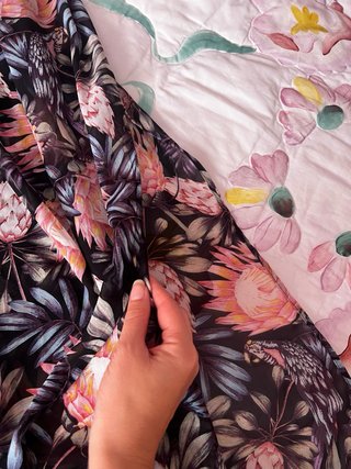 Falda larga estampada flores talla 38