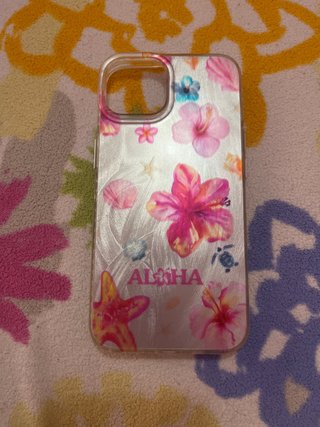 Funda iPhone 13 Flores Tropicales y Tortuga