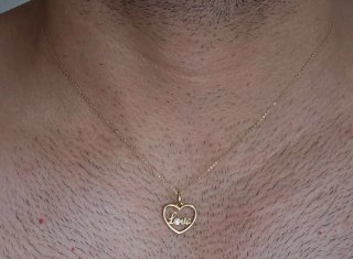 Cadena Fina Oro 18kt Corazón Love