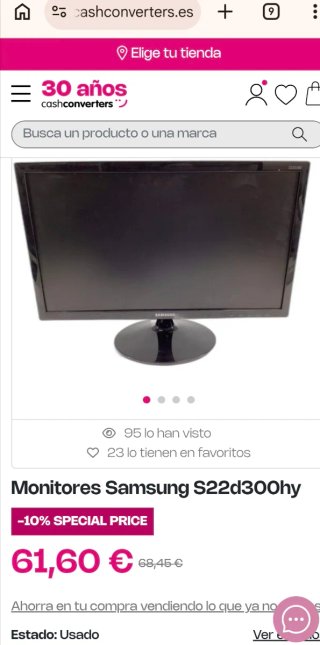 Monitor Samsung 22" con HDMI Modelo S22D300