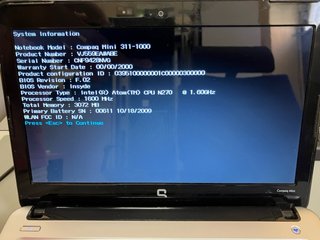 Portátil Netbook HP Compaq Mini 311 3GB 64GB SSD