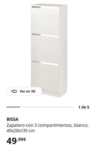 Zapatero BISSA IKEA Blanco 1 UD: 15€ 2Ud: 25€