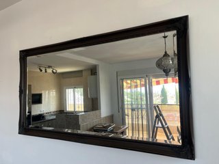 Espejo grande madera y cristal