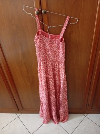 Vestito salmone a fiori