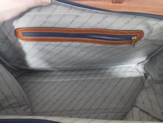 Juego Maletas Vintage Cuero Azul/Marrón
