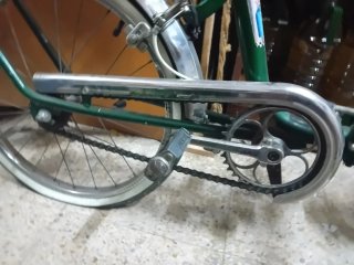 Bicicleta verde vintage plegable